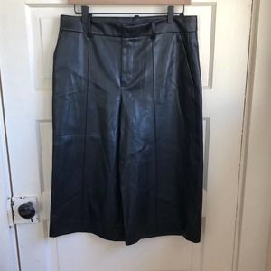 Zara Faux Leather Wide Leg Cropped Pants